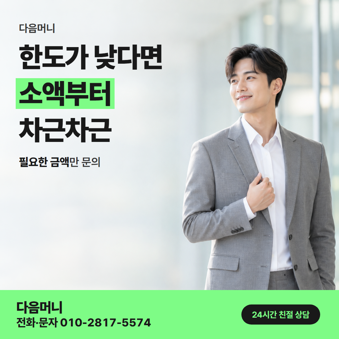 다음머니 신용카드카드깡 한도 확인 안내